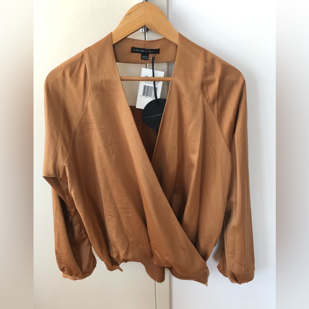 Harlow & Graham bronze/gold long sleeve blouse